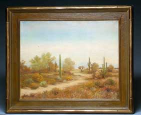 Appraisal: OIL ON CANVAS BY GEORGE BICKERSTAFF Oil on canvas painting