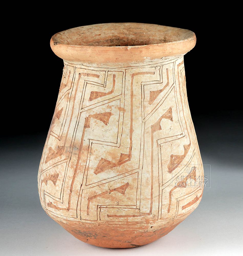 Appraisal: Marajoara Cream-Slipped Olla w Geometric Motifs Originally Listed At Pre-Columbian