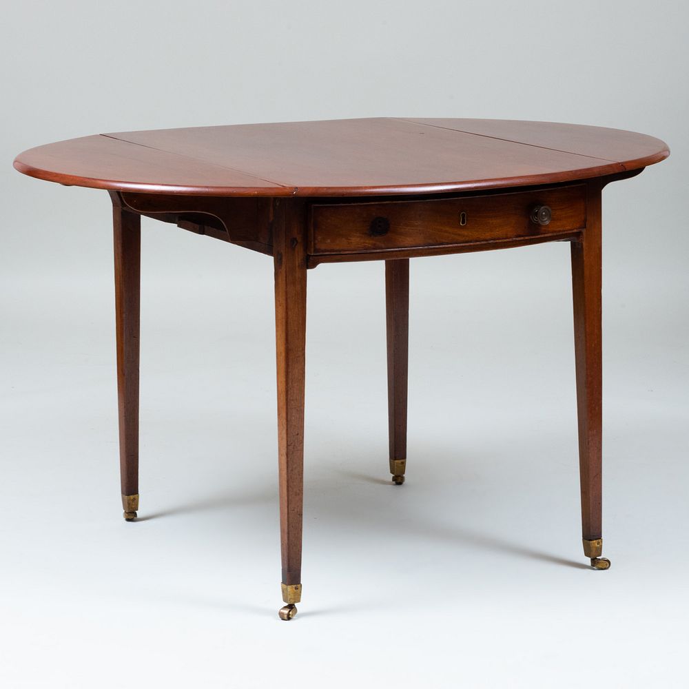 Appraisal: George III Mahogany Pembroke Table Fitted with one drawer raised