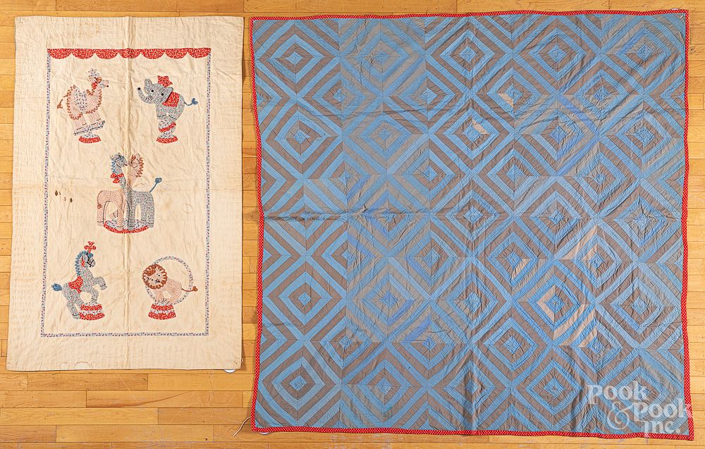 Appraisal: Two youth crib quilts early th c Two youth crib