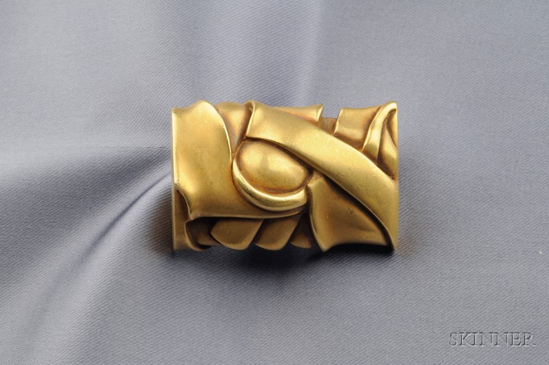 Appraisal: kt Gold Brooch Barry Kieselstein-Cord of abstract wrapped ribbon design