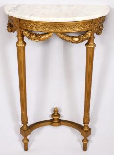 Appraisal: LOUIS XVI-STYLE GILT WOOD CONSOLE TABLE TH C H L