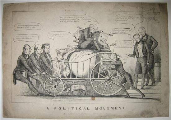 Appraisal: PRESIDENTS-- CAMPAIGN Dacre Henry artist A Political Movement Lithograph x