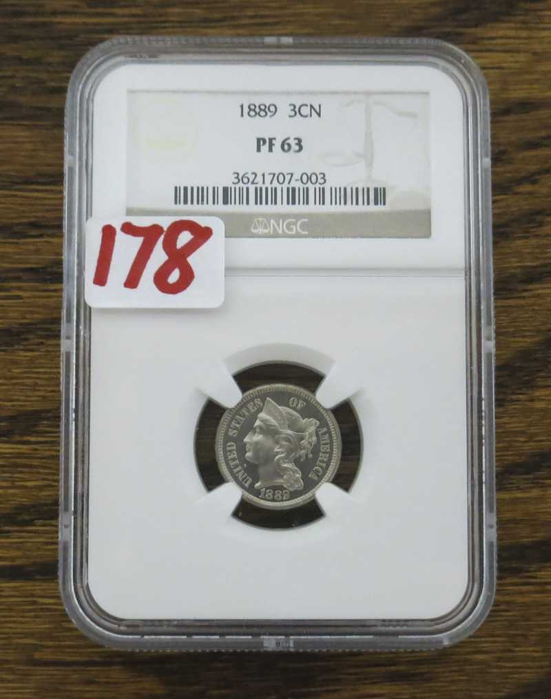 Appraisal: U S NICKEL THREE-CENT PIECE -P mintage of NGC encapsulated