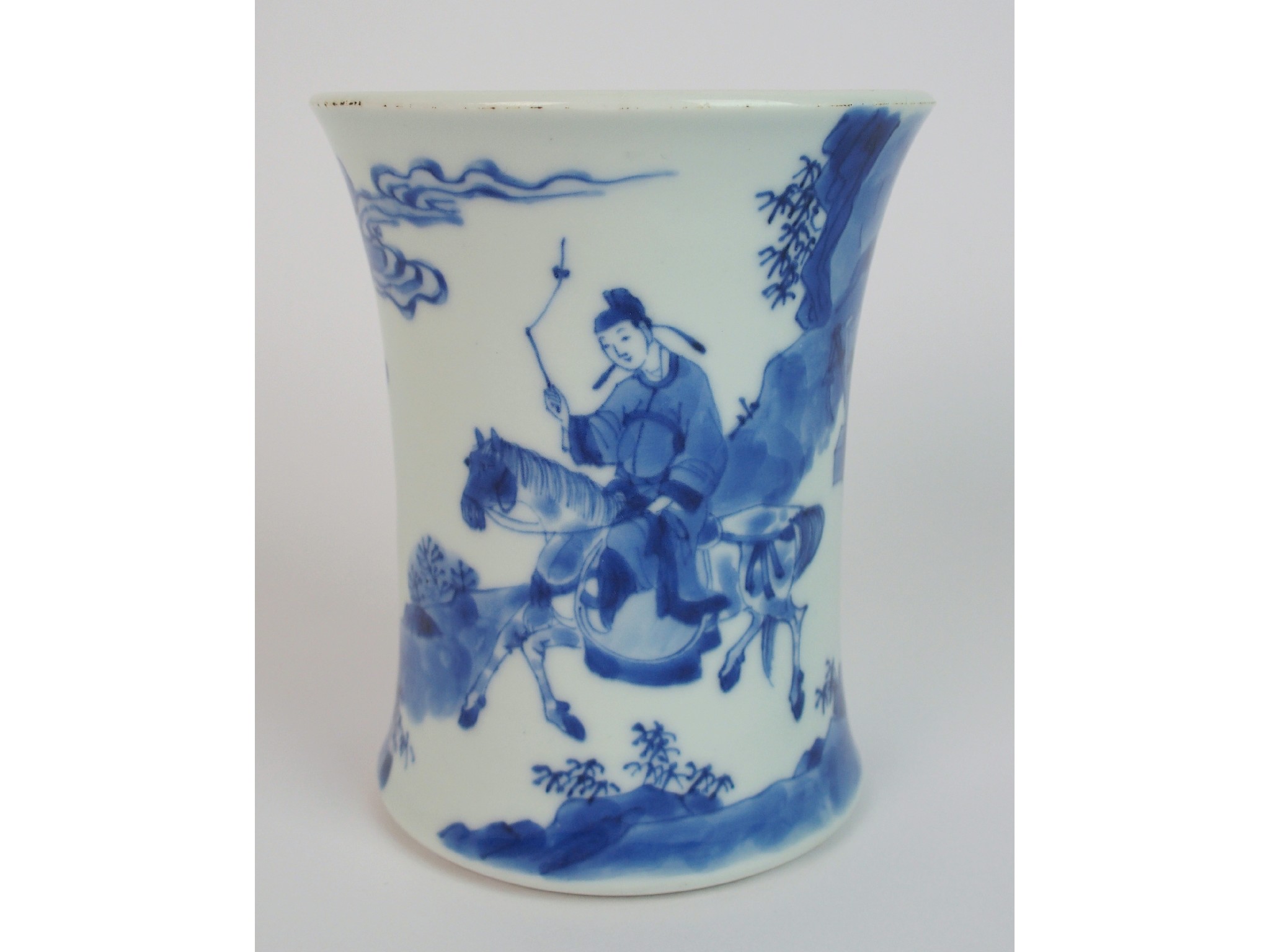 Appraisal: A Chinese blue and white flared vasepainted with a master