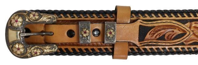 Appraisal: Western sterling silver and kt gold fill ranger belt buckle