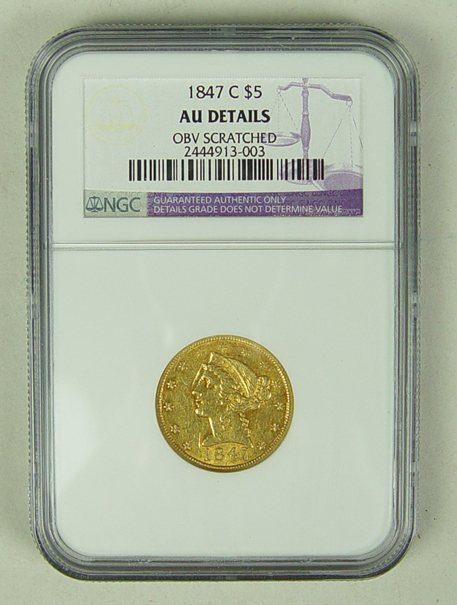 Appraisal: Charlotte Gold Coin NGC authenticated and graded AU Details obverse