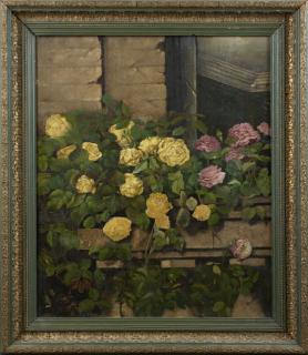 Appraisal: Mindio French Roses in a Window Box early Mindio French