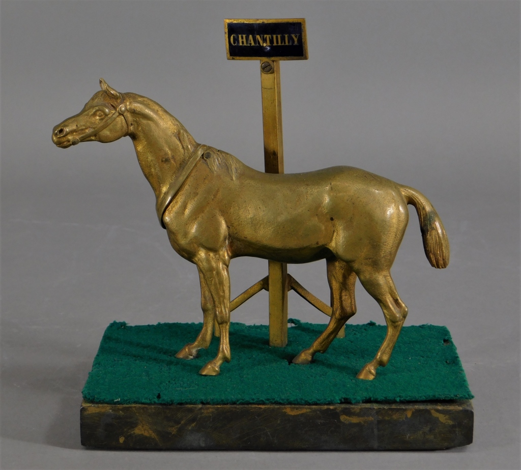 Appraisal: C FRENCH BRONZE HORSE GO TO BED VESTA MATCHBOX France