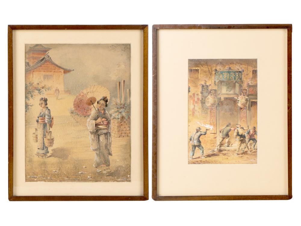 Appraisal: ROBERT FREDERICK BLUM - TWO WORKSeach watercolor on paper each