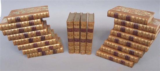 Appraisal: WORKS OF W M THACKERY Twenty volumes half leather with