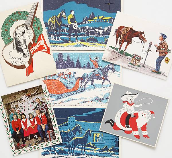 Appraisal: A group of Christmas cards sent by cowboy stars s-