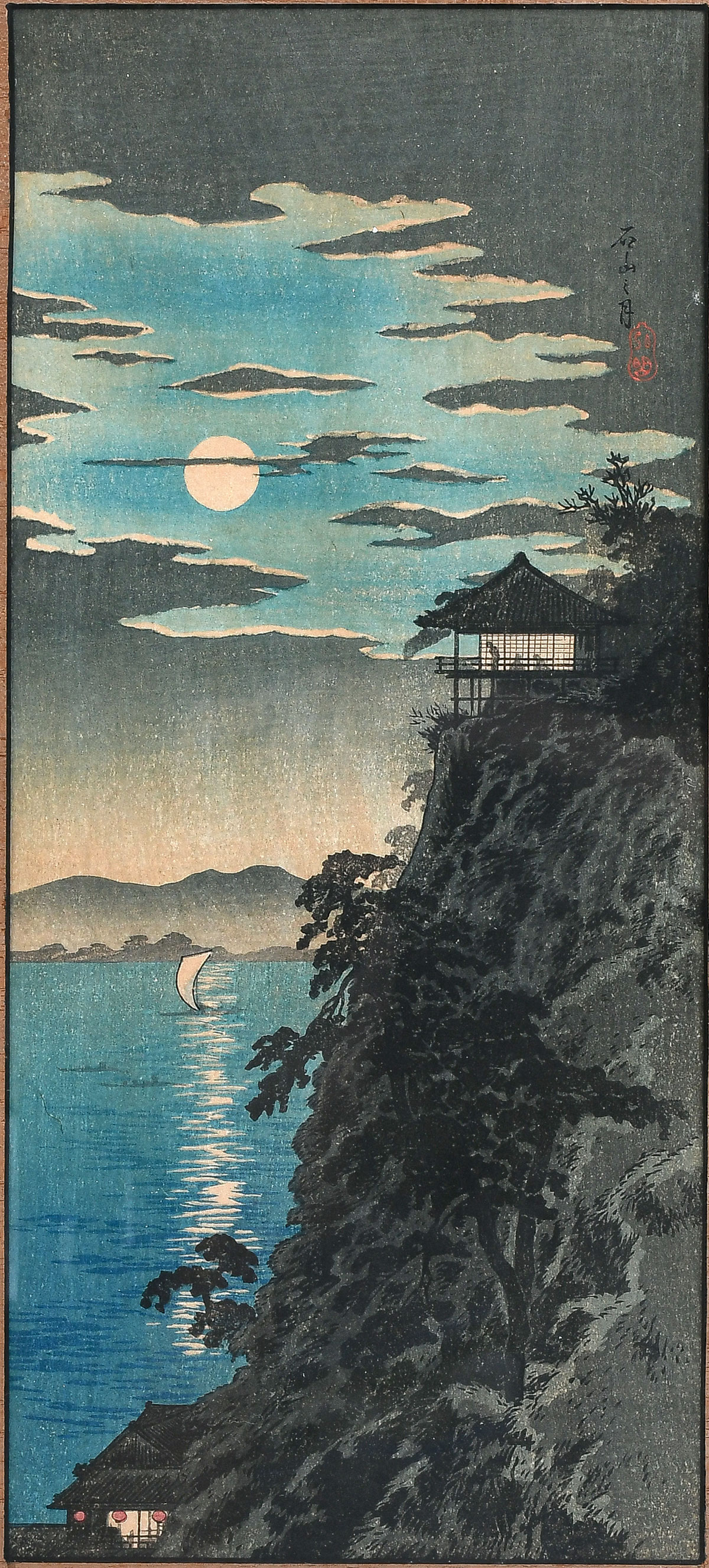 Appraisal: TAKAHASHI Shotei Japanese - ''The Moon and Ishiyama'' Woodblock Print