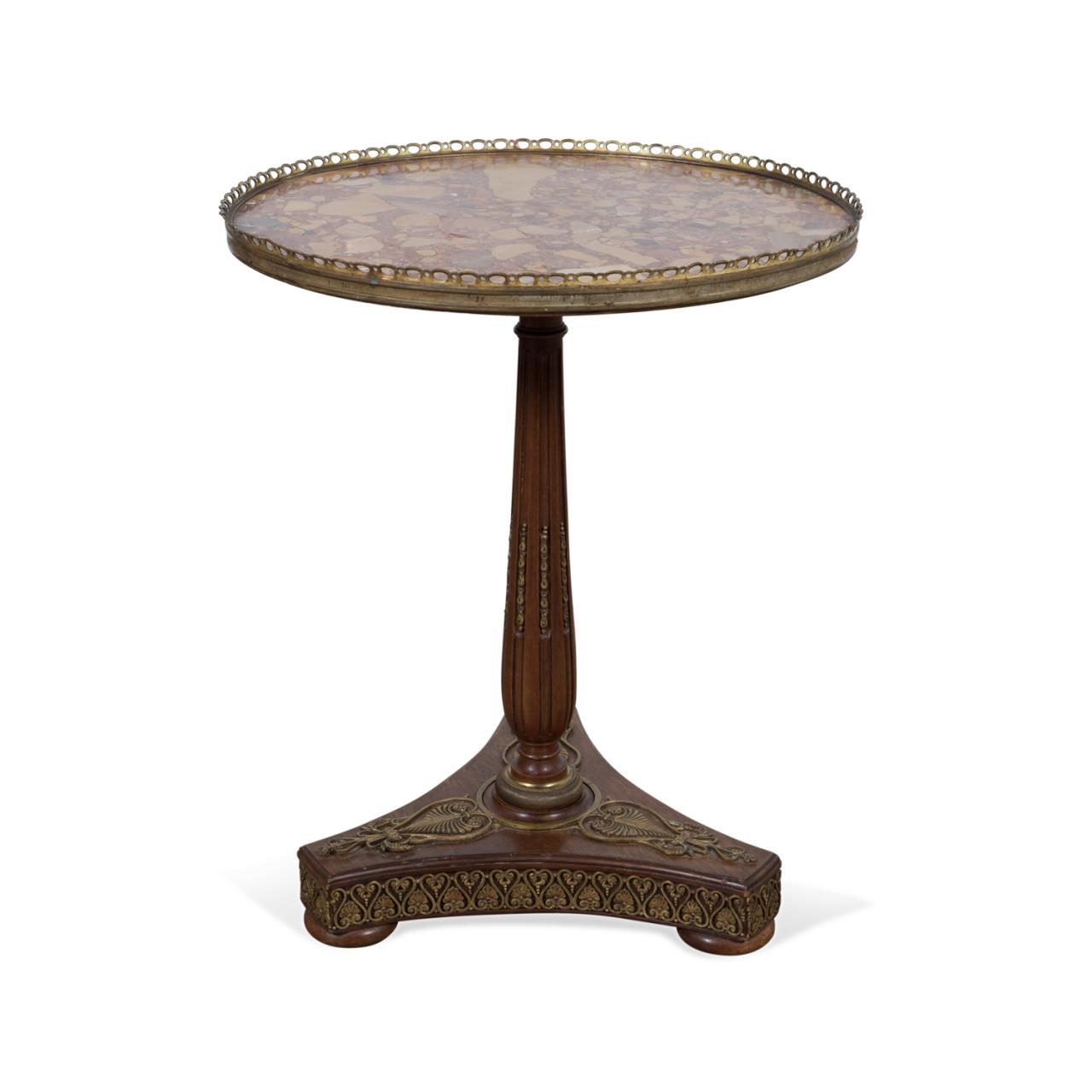 Appraisal: REGENCY STYLE BRECHE D'ALEP TOP ACCENT TABLE European circular ormolu