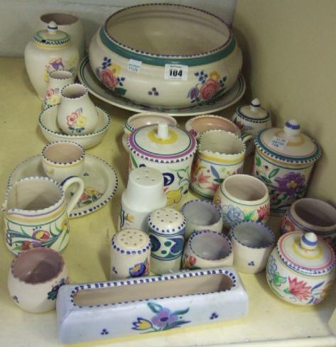 Appraisal: A quantity of Poole pottery mid th century decorated with