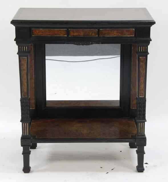 Appraisal: An amaranth and ebonised Gillows pier table the rectangular top