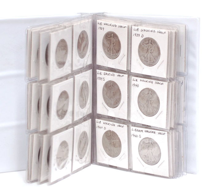 Appraisal: U S SILVER WALKING LIBERTY HALF DOLLAR COLLECTION coins mixed