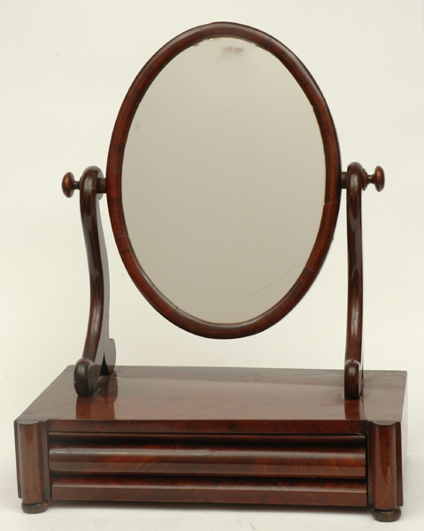 Appraisal: A VICTORIAN FLAME MAHOGANY TOILET MIRROR