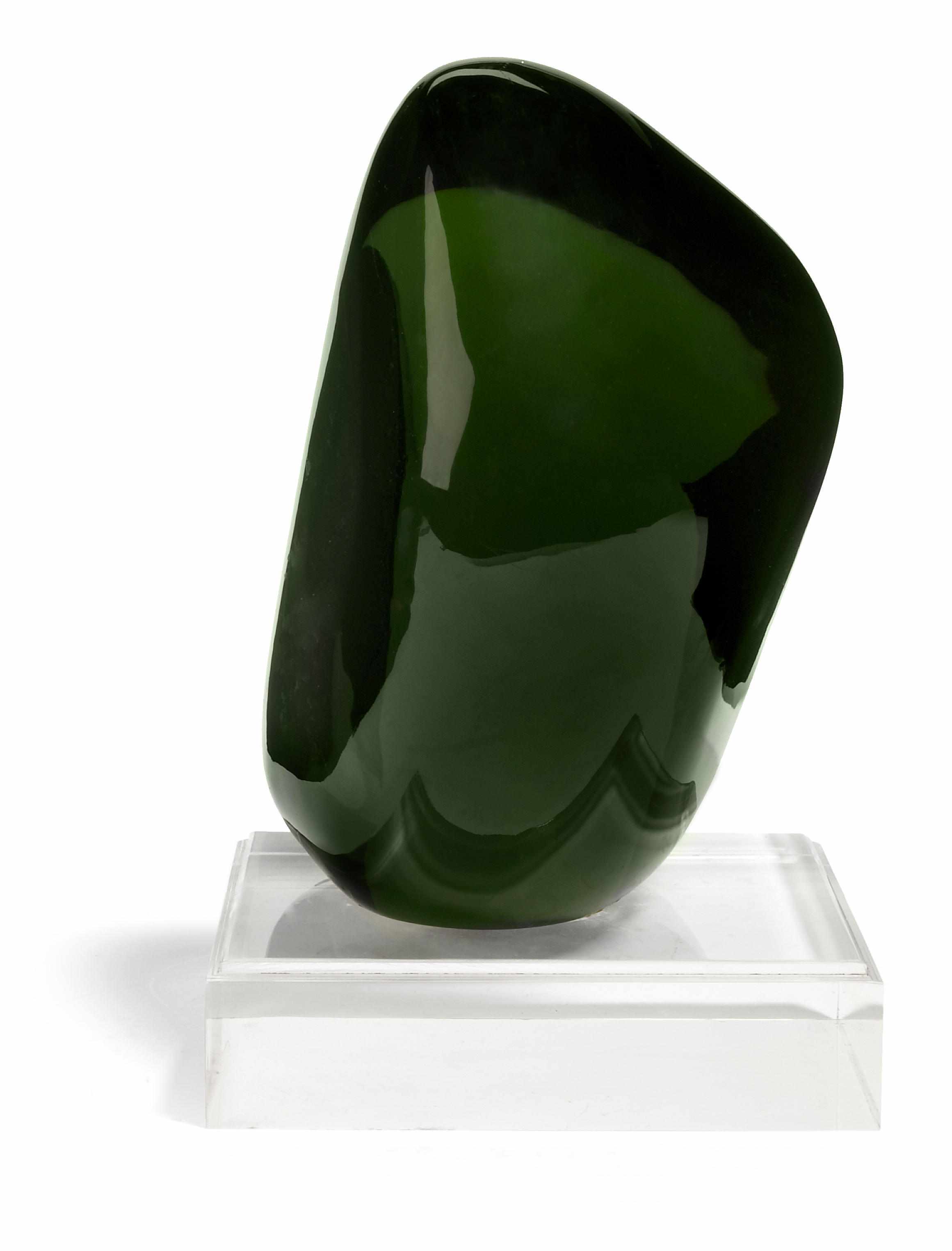 Appraisal: A Baccarat limited edition green glass sculpture circa on acrylic