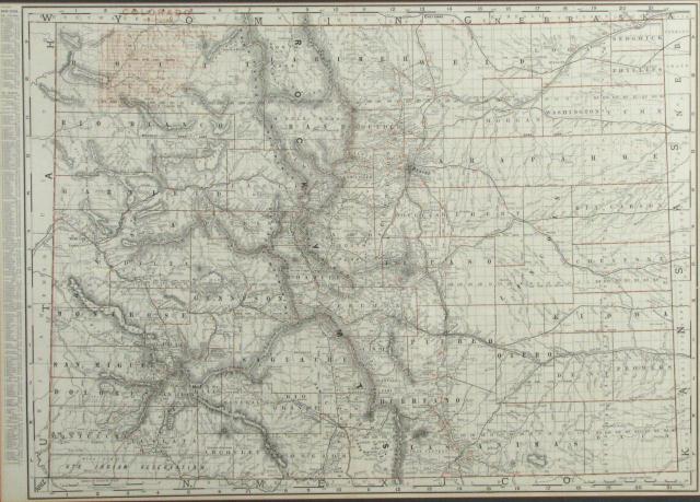 Appraisal: Antique map depicting railroads of Colorado with city legend image