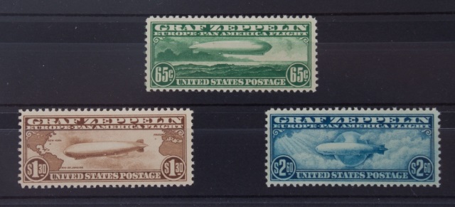 Appraisal: a Set of three Zeppelin stamps issue of Scott C