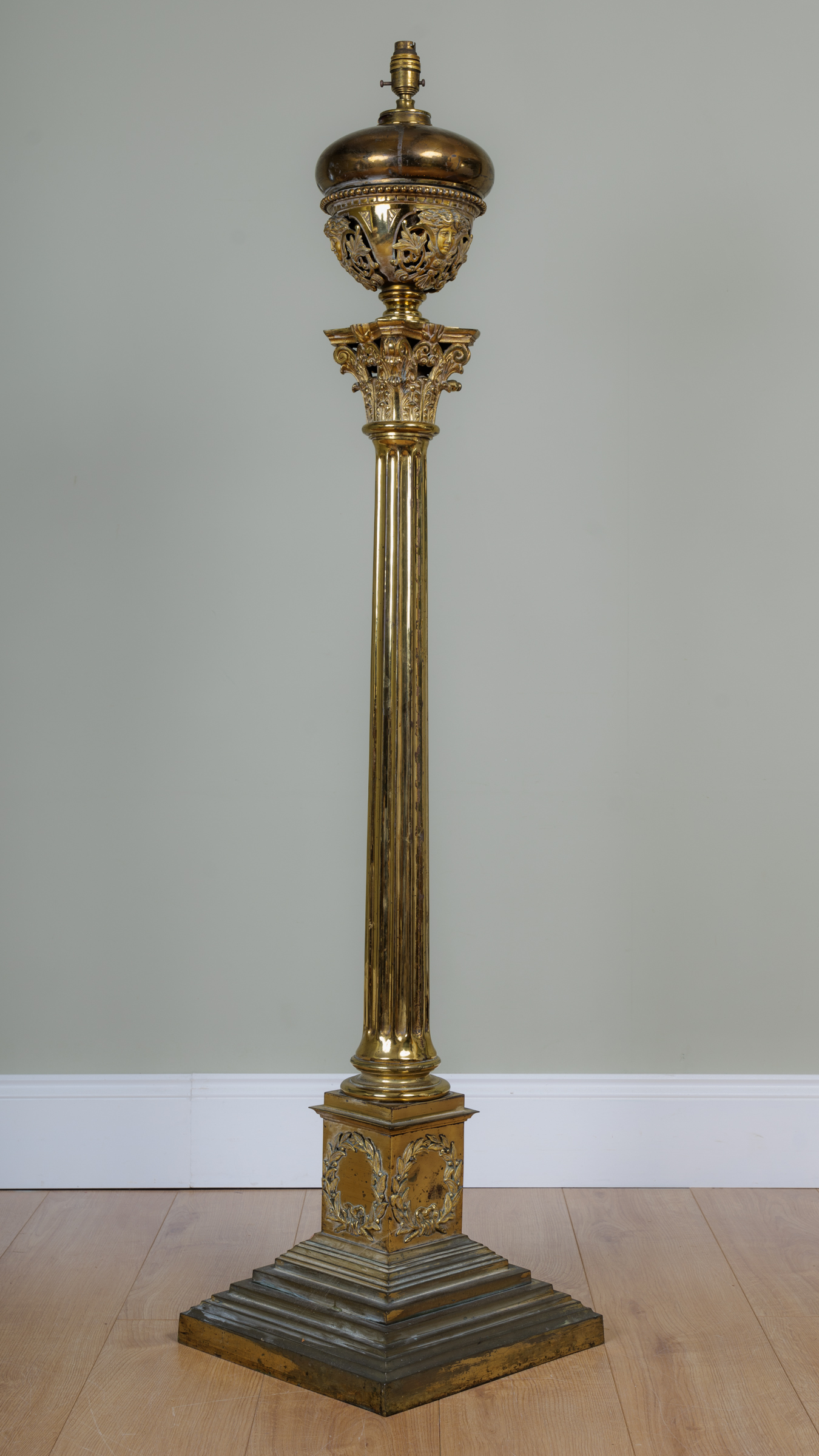 Appraisal: A Victorian heavy and substantial gilt brass lamp standard of