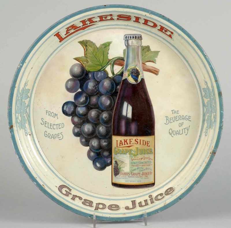 Appraisal: Lakeside Grape Juice Serving Tray Description Beautiful image of bottle