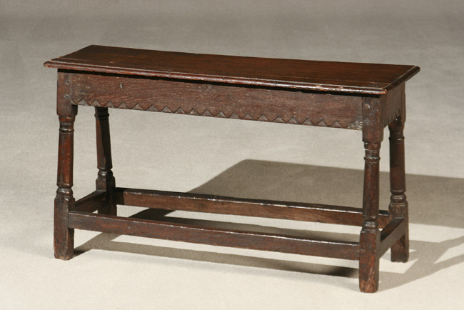 Appraisal: Jacobean Style Oak Bench Composed of Late th Century Elements