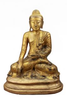 Appraisal: Large th C Bronze Burmese Seated Buddha Large th C