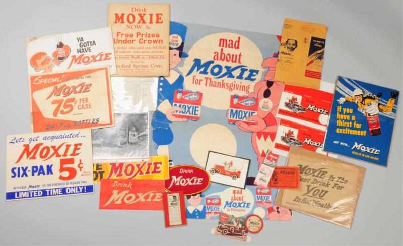 Appraisal: Lot of Moxie Related Paper Ephemera Nice assortment of approximately