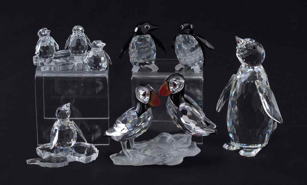 Appraisal: SWAROVSKI CRYSTAL FIGURINES To include PUFFINS Martin Zendron designer issued