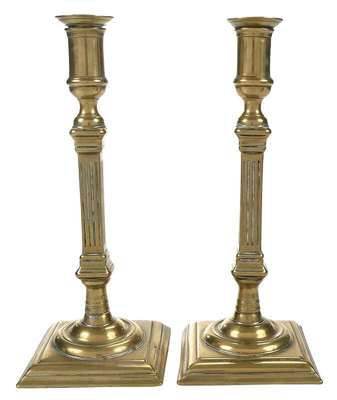 Appraisal: Pair of George III Brass Candlesticks British late th century