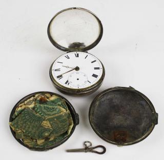 Appraisal: English silver cased key wind pocket watch case marked MG