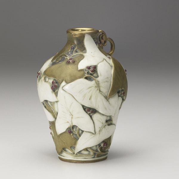 Appraisal: TEPLITZ Jug by Paul Dachsel with carved ivy leaves and