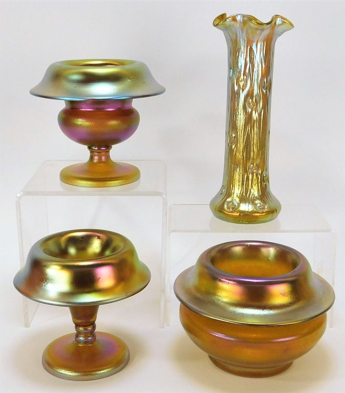 Appraisal: Loetz Silberiris II Bohemian Art Glass Vases Austria Early th