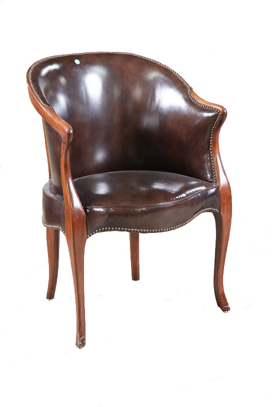 Appraisal: CLUB CHAIR American nd half- th century mahogany French-style legs