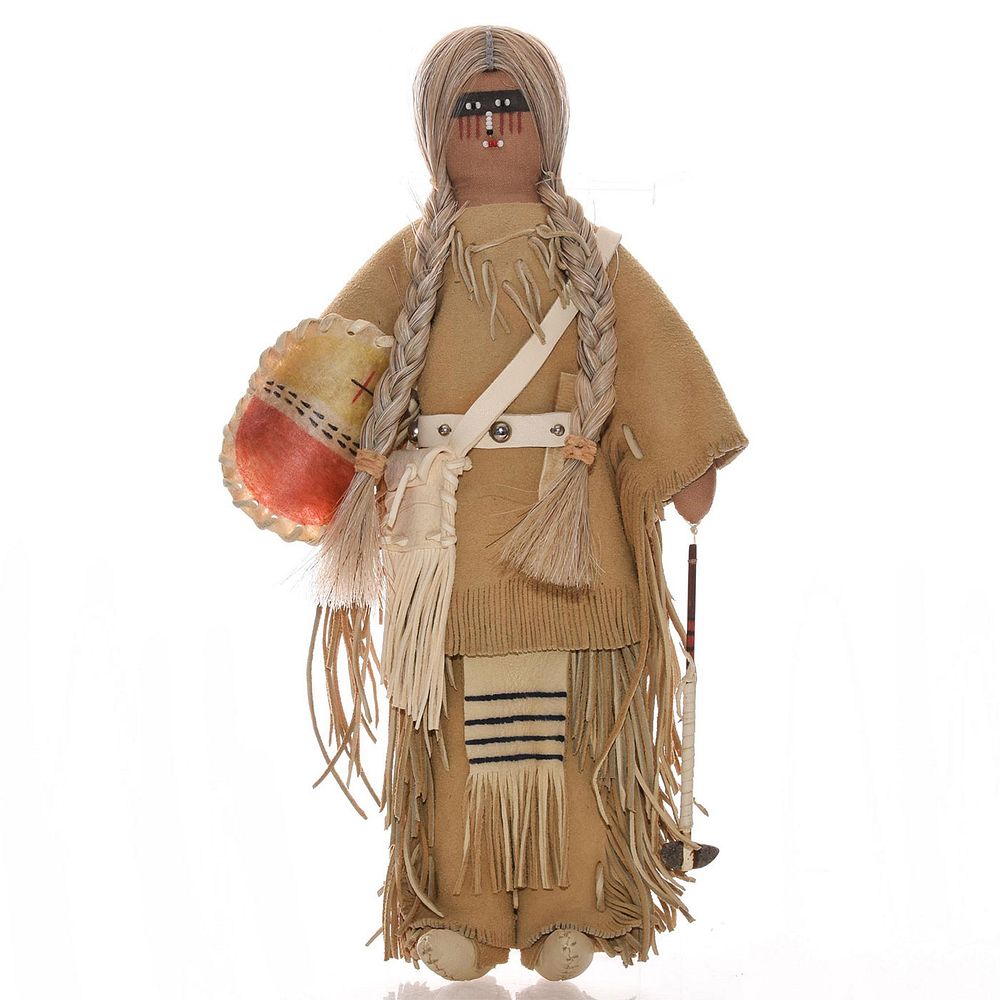 Appraisal: NATIVE AMERICAN TRIBAL WARRIOR BRAVE DOLL HORSEHAIR Hand made with