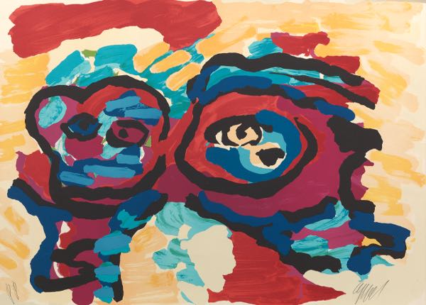 Appraisal: KAREL APPEL DUTCH - x Mother and Little Boy ca