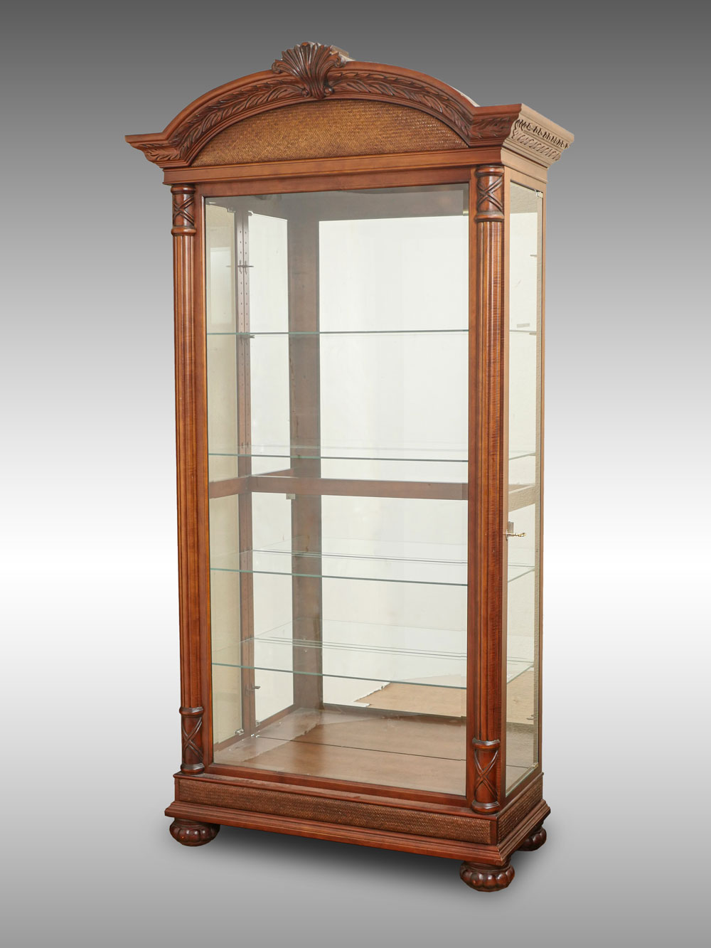 Appraisal: HOWARD MILLER CURIO DISPLAY Single light - glass shelf curio