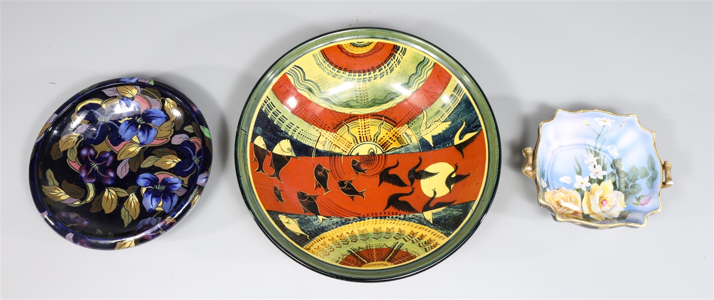 Appraisal: Group of three vintage ceramic collection including Fait Main Barocco