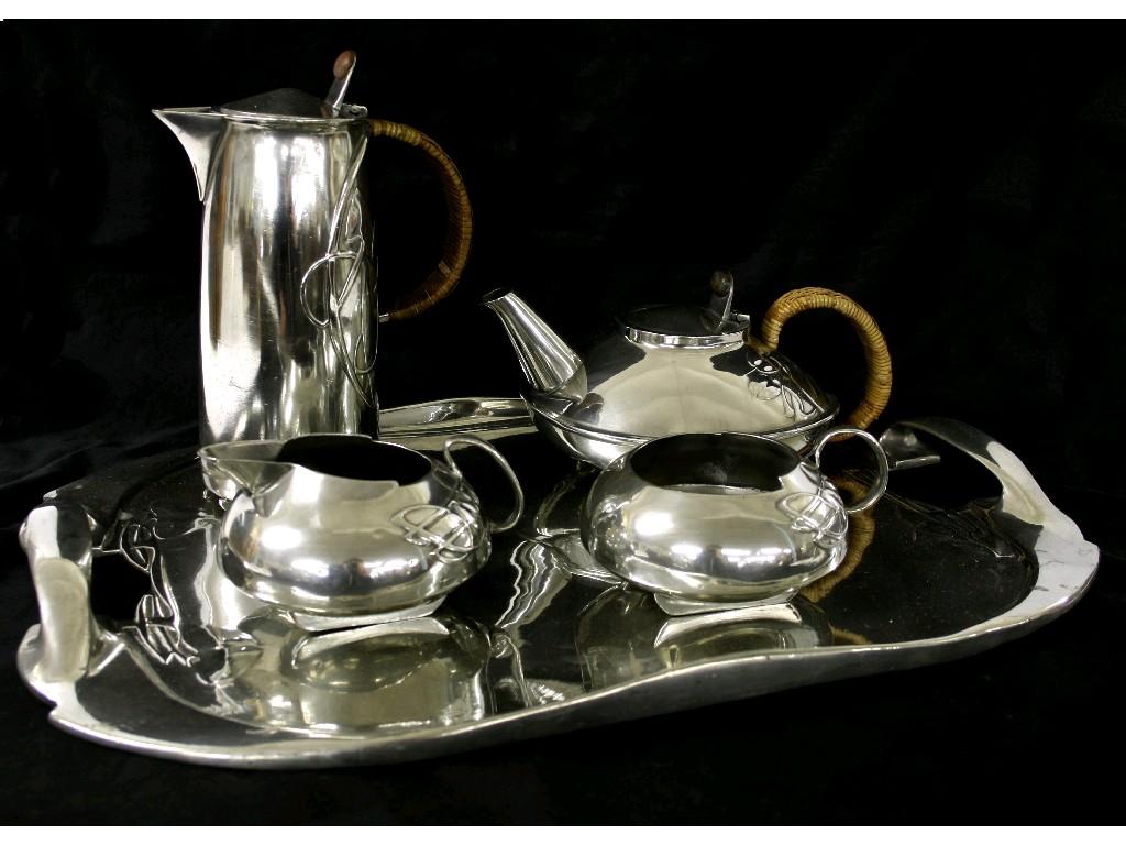 Appraisal: Liberty Co Tudric five piece silver plated tea set no