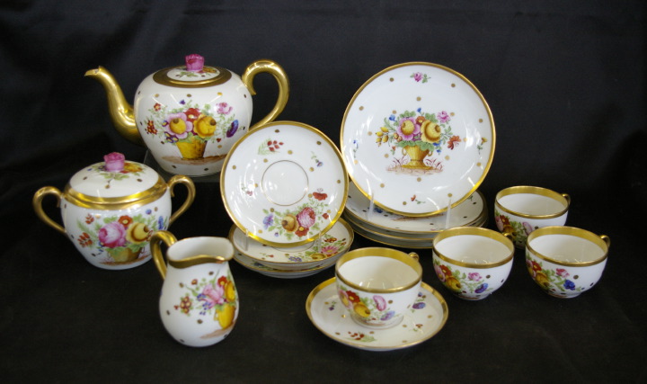 Appraisal: Attractive Fourteen-Piece Delvaux Paris Porcelain Tea-and-Dessert Service for four persons