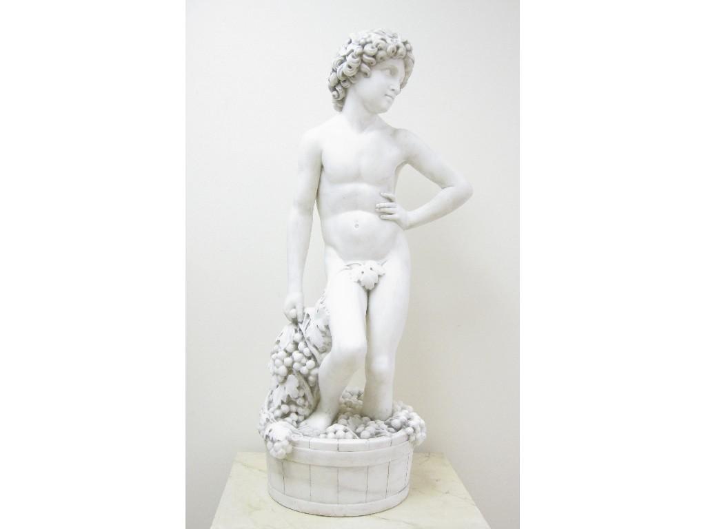 Appraisal: After LORENZO BARTOLINI - Marble figure of a naked young