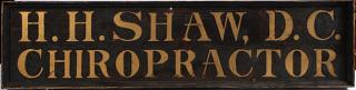 Appraisal: Carved Chiropractor wood trade sign self framed x gold leaf