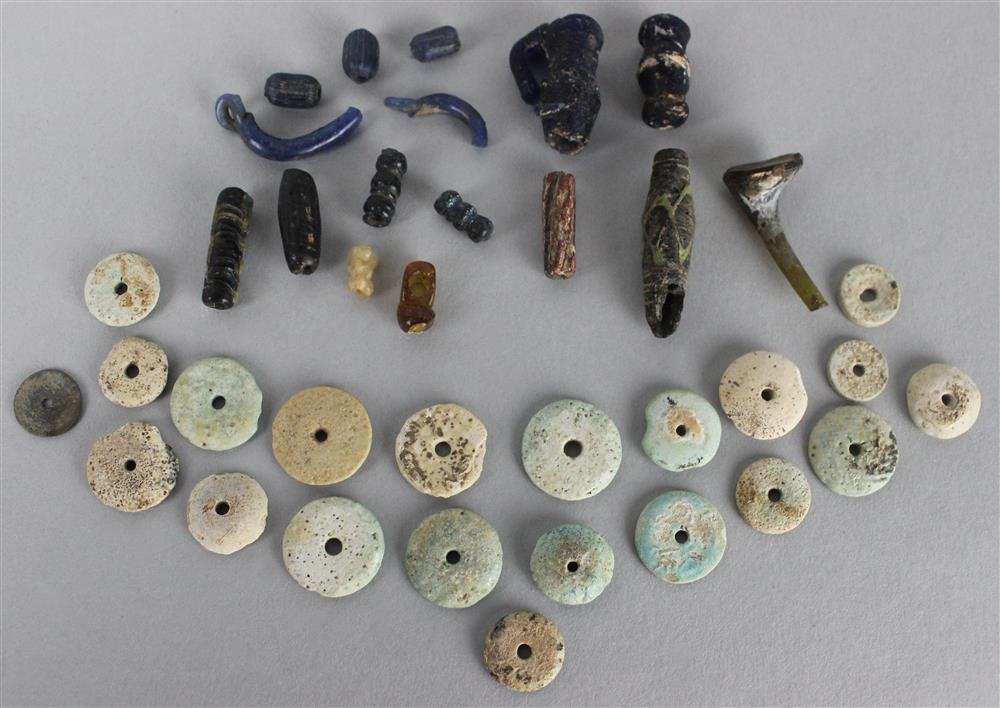 Appraisal: PTOLEMAIC HELLENISTIC DYNASTY APPROX - B C EGYPTIAN BEADS CLAY