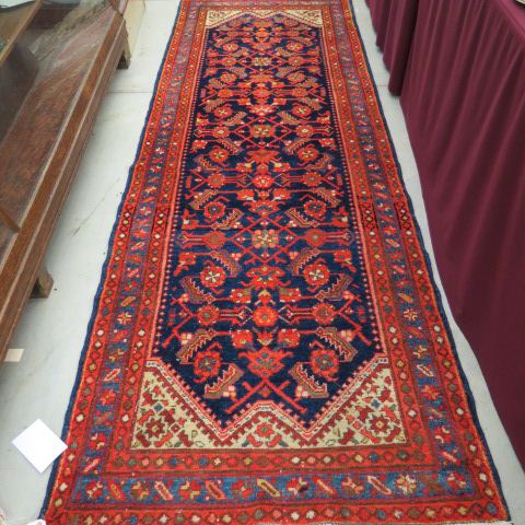 Appraisal: Malayer Persian Handmade Runner stylized floral blue field stylized floral