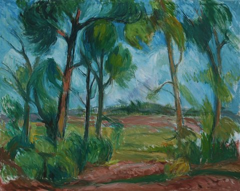 Appraisal: LYNN Nancy American - Lush green Fauvist style Landscape Acrylic