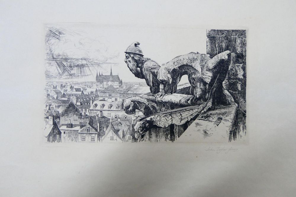 Appraisal: JOHN TAYLOR ARMS USA - CITYSCAPE ETCHING John Taylor Arms