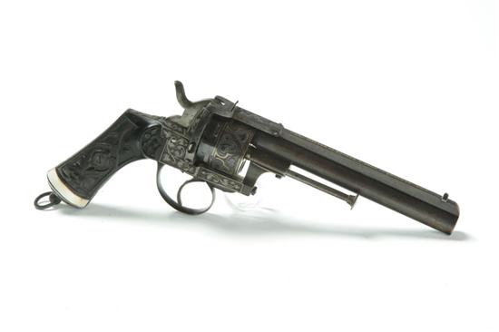 Appraisal: FINE PINEFIRE REVOLVER Belgium mid- th century with proofmarks Approximately