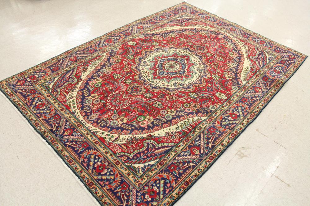 Appraisal: HAND KNOTTED PERSIAN CARPET Tabriz area East Azerbaijan Province northwestern